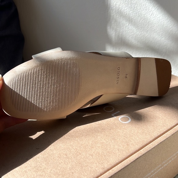 New NISOLO Leather Catalina Slides in Bone - Picture 2 of 4